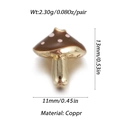 Detail of mushroom charms in brown and pink enamel with gold-tone copper finish - Colorful Enamel Mushroom Charm