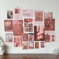 Pink Nordic vintage wall decorative collage cards for bedroom aesthetic room decor - Selling Sunset