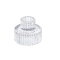 Vertical ribbed glass candle holder base in transparent finish for home decor - Diamond Ribbed Style / Clear