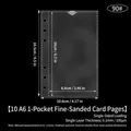 A6 black matte semi-transparent single slot card sleeves 6-hole binder refills 10-pack - A6 1-Pocket Frosted Single-Sided Pages 10 Sheets 90#