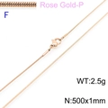 50cm minimalist rose gold snake chain necklace with lobster clasp 1mm thickness - Rose Gold 1mm Width 50cm Length (KN203579-Z)
