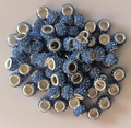 Macro shot of multiple blue rhinestone tube beads for DIY jewelry making accessories - Pale Blue