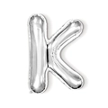 Silver foil alphabet balloon shaped as capital letter K for birthday and wedding party - 16-inch Silver Slim Letter Aluminum Foil Balloon (k)