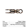 Minimalist U-shaped hair pin with vintage tortoiseshell texture for daily hair styling - Retro Hair Stick (7.5cm) / Grey Leopard Print