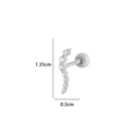 Silver curved zirconia flower cartilage stud earring with screw back size 1.35cm - 12# Silver (Curved Row)