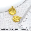 Golden alloy shell pendant charms 22x17mm for DIY jewelry making and necklaces - QK2254# Shell