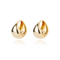 Minimalist gold teardrop hoop earrings with high-polish finish and geometric design - Gold Teardrop Mirror Hoop