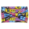 Elastic wide headband with African tribal print and front knot in vibrant colors - Style 94
