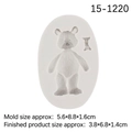 White silicone bear and bow cake mold with dimensions for fondant and chocolate DIY - 5# Full Body Bear / Gray