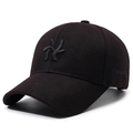 Classic black wool baseball cap with 3D embroidery and Nostalgia side lettering - Black with Black Embroidery