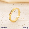 Minimalist 18K gold plated stainless steel ring with colorful starburst set gemstones - US 7 / Thin Star Band Style (KR1088282-GC) / Gold