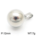 Colgante de bola de 12mm en acero inoxidable pulido con cierre de fianza plateado - Colgante de Esfera Plateada 12mm (KP100735-Z)