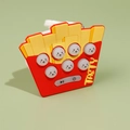 Fast food fries style pop puzzle game console with red yellow theme and 7 silicone keys - French Fries