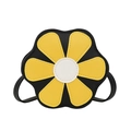 Cute sunflower shaped mini crossbody bag for girls in black and yellow PU leather - Yellow