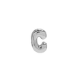 Glossy silver 18k balloon style letter C pendant charm with a polished metallic finish - Letter C Pendant / White Gold
