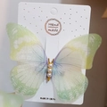 Sweet gradient tulle butterfly hair clip with white pearls on a display card - Light Green Butterfly Card Pack