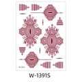 Brown henna flower tattoo sticker waterproof traditional Indian mandala patterns - Deep Red Indian Henna Sticker (W-1391S)