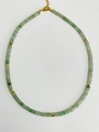 Elegant Morandi green natural stone beaded necklace with adjustable gold-tone lobster clasp - Green Aventurine