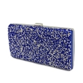 Detailed macro view of the sparkling blue and silver rhinestones on the evening clutch bag - Sapphire Blue
