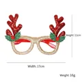 Glittery gold Christmas reindeer glasses frame with red antlers for party decoration - Gold Frame Red Antlers