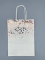 White kraft paper gift bag featuring elegant rose gold foil polka dots and rope handle - White Kraft / Top Dots / Rose Gold