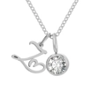 Collier argenté avec lettre L, pendentif pierre de naissance et chaîne en acier - Lettre Z / Argent