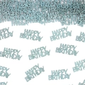 Blue glitter Happy Birthday confetti 100pcs set for party table decoration - 100 Pieces / Light Blue