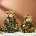 Árbol de Navidad de fieltro DIY con piñas y luces LED cálidas para decoración festiva - 40CM / Cuento de Hadas de Caramelo