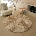 Soft round plush rug in khaki color for cozy modern living room or bedroom decor - Tie-dye Light Coffee