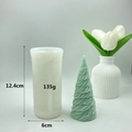Christmas tree silicone candle mold set including finished 12.4cm green wax model - Large Leaf Christmas Tree