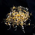Golden and white 2m beaded pearl chain with 8mm and 3mm beads for Christmas decor - 2m Bead String / Gold