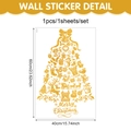 Golden Christmas tree wall sticker with snowman and reindeer for window decoration - Glitter Gold Christmas Tree Style (UV24Y12762S_R)