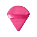 Detalle de la borla de polvos triangular en terciopelo rojo rosa con cinta a juego - Rosa Rojo