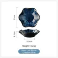 Ceramic lotus leaf small snack dish with 11cm diameter blue gradient kiln glaze finish - Lotus Leaf Gradient Blue