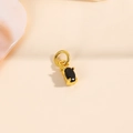 Close-up of 18k gold plated pineapple pendant with black oval zircon for DIY jewelry - Black Zirconia