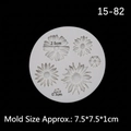 Mini daisy and sunflower silicone mold in white, size 7.5x7.5cm for DIY cake fondant - Gray
