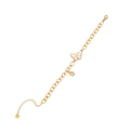 Golden chain necklace featuring white butterfly pendant and drop-shaped crystal charm - White Butterfly Zirconia Drop Gold Bracelet (4#手链)