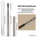Flat head nail art brush with silver metal handle and brown synthetic bristles size 09 - 09# Flat Phototherapy Brush