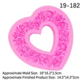 Pink heart-shaped rose wreath silicone mold for cake fondant and DIY handmade crafts - Pink