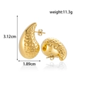 Orecchini a goccia dorati con texture martellata, peso 11,3g, altezza 3,12cm - ER-1240 Orecchini Texture Martellata Oro