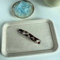 Elegant brown leopard print hair claw clip in a long frosted design for women style - Duckbill Clip - Clear Leopard