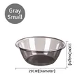 Small grey translucent plastic washbasin with 29cm diameter for home and dorm use - Round Small Grey