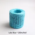 Lake blue raffia paper ribbon roll 200m for gift wrapping and DIY handicrafts - 200m/Roll / Lake Blue