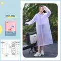 Thickened EVA taro purple reusable raincoat size chart with detailed measurements - New Taro Purple Color Adult Drawstring Style [150g 18-mil Frosted Extra Thick]