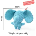 Blauer Elefant Plüschtier für Hunde aus Cord mit integriertem Knisterpapier - Elefant