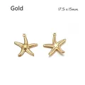 Gold starfish pendant 17.5x15mm with textured finish for DIY necklace jewelry - Gold - Starfish (Small)