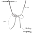 Collana con ciondolo a fiocco argento e catena a serpente in acciaio al titanio - Collana Grande (30+8cm) / Color Acciaio