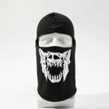 Black tactical balaclava with white skull teeth print for outdoor sports and cycling - M (56-58cm) / Black Screaming Skull