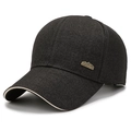 Berretto da baseball grigio scuro con tessuto strutturato e stemma in metallo vintage - Distintivo in Metallo Cima della Montagna / Grigio