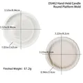 Silicone mold for striped candle holders, model D5462, showing dimensions and circular design - Round Platform Style (D5462)